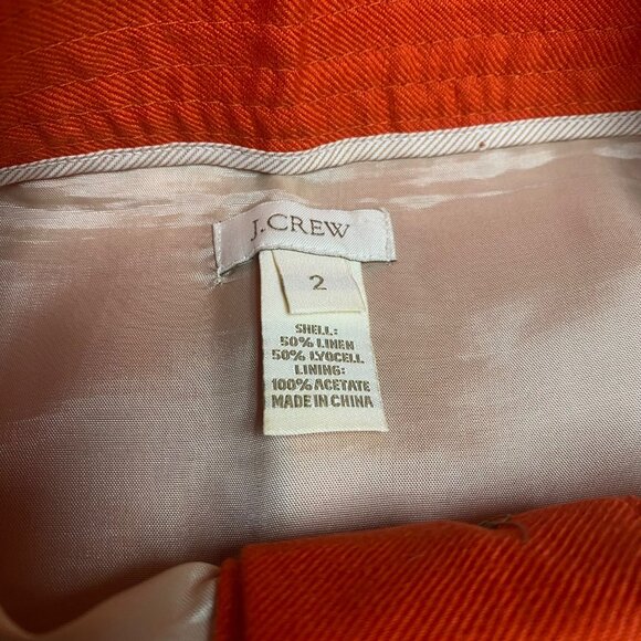 J.Crew Womens Orange Linen Blend Mini Skirt With Pockets Size 2 - Picture 6 of 7